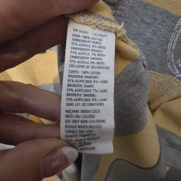 Vtg 90s Y2K American Eagle Polo Shirt Mens XL Yellow Stripes Patch Preppy Grunge - Picture 12 of 14